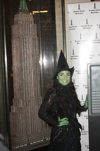 Photo Coverage: Kerry Ellis and Stephen Schwartz Light the Empire State Building WICKED Green Image