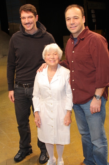 Edith Shain with Paulo Szot and Danny Burstein Photo