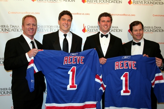 Brian Leetch, Will Reeve, Matthew Reeve and Mike Richter Photo
