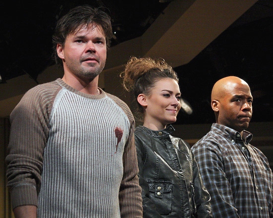 Hunter Foster, Laura E. Campbell, and Curtis McClarin Photo