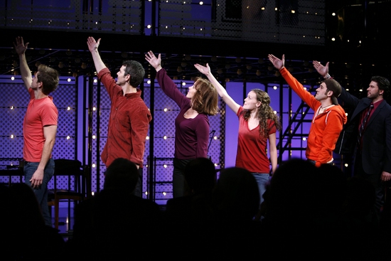 Aaron Tveit, J. Robert Spencer, Alice Ripley, Jennifer Damiano, Adam Chanler-Berat an Photo