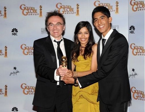 Danny Boyle, Freida Pinto and Dev Patel  Photo