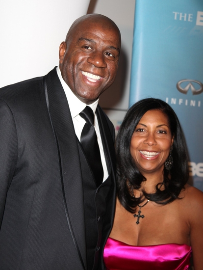 Earvin  "Magic" Johnson and Cookie Johnson Photo