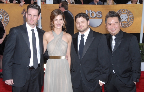 Kevin Dillon, Perrey Reeves, Jerry Ferrara, and Rex Lee

 Photo