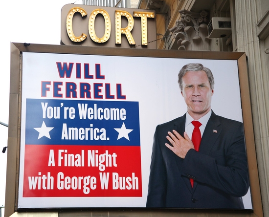 Photo Coverage: 'You're Welcome America' at the Cort Marquee Image