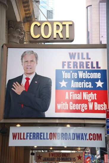 Photo Coverage: 'You're Welcome America' at the Cort Marquee Image