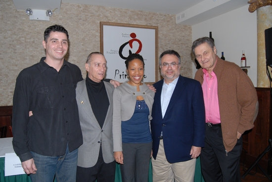 Casimiro Torres (The Castle). David Rothenberg (WBAI Radio's Any Saturday, Direcotr of Off-Broadway's 'The Castle') and tonights moderator, Nilaja Sun (No Child...), Richard Frankel (Producer Hairspray, Gypsy), Joseph Bologna (Co-author and Director of th at 