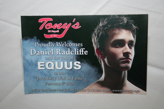 Photo Coverage: EQUUS Star Daniel Radcliffe's Portrait Unveiled at Tony's DiNapoli Image