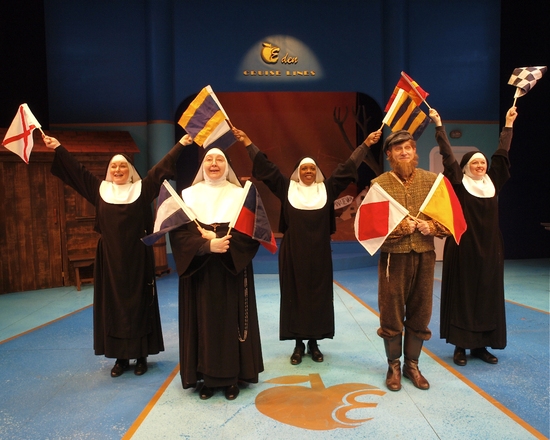 The cast performs "Anchors Away" (L to R: Deborah Del Mastro, 
Bonnie Lee, Bambi Jon Photo