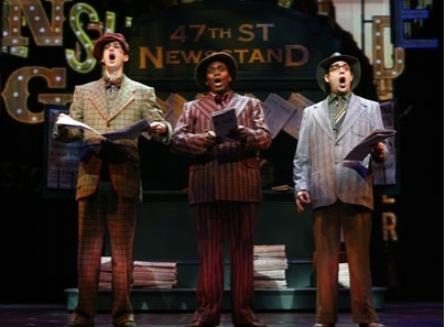 Spencer Moses as Rusty Charlie, Tituss Burgess as Nicely-Nicely Johnson and Steve Ros Photo