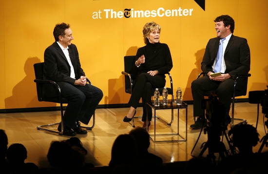Jane Fonda, Moises Kaufman and Patrick Healy Photo