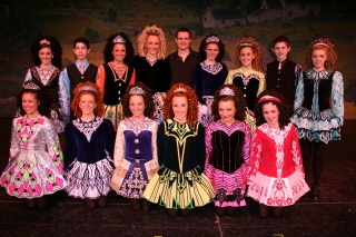 Liam Harney and senior members of the Harney Academy of Irish Dancing Photo