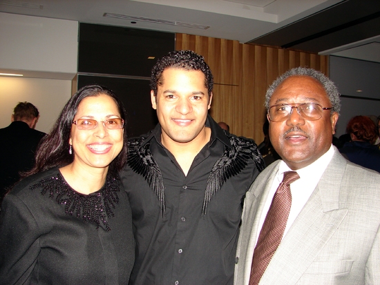 Brandon J. Dirden, with his parents Deborah and Willie Dirden  Photo