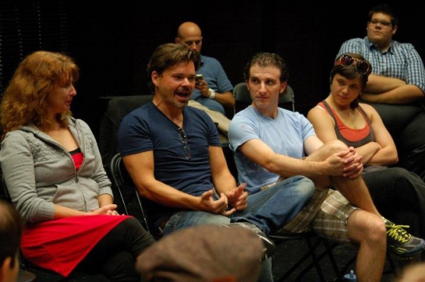 Hunter Foster answering questions at the workshop Photo