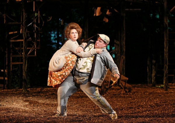 Amy Adams and Josh Lamon in the Shakespeare in the Park production of Into the Woods, Photo
