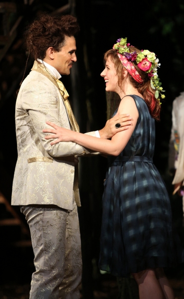 Ivan Hernandez and Jessie Mueller in the Shakespeare in the Park production of Into t Photo
