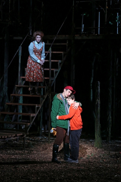 Amy Adams, Denis O'Hare, and Jack Broderick in the Shakespeare in the Park production Photo