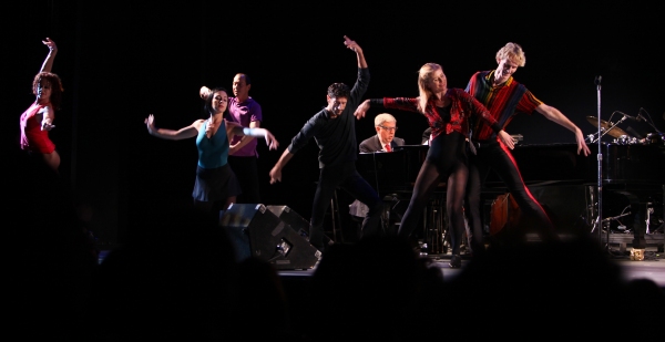 Marvin Hamlisch with the ensemble from A CHORUS LINEperforming in the All Star Benefi Photo