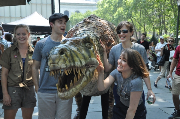 Field Station: Dinosaurs' 15-foot T-Rex with Corey Cott, Kara Lindsay and Julie Folod Photo