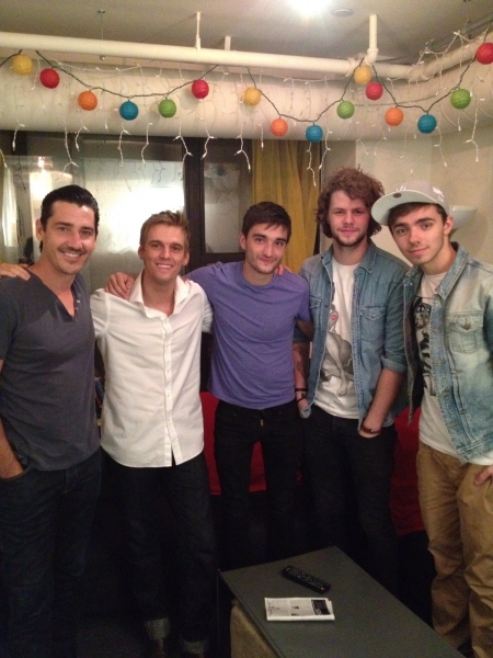 Jonathan Knight of NKOTB, Aaron Carter, Tom Parker, Jay McGuiness, and Nathan Sykes o Photo