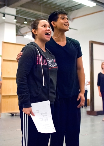 (from left) Lea Salonga and Telly Leung in rehearsal for Allegiance - A New American  Photo