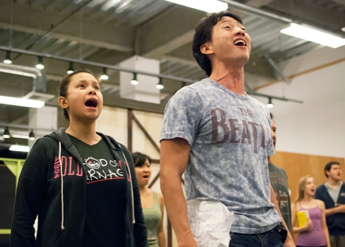 (from left) Lea Salonga and Michael K. Lee in rehearsal for Allegiance - A New Americ Photo