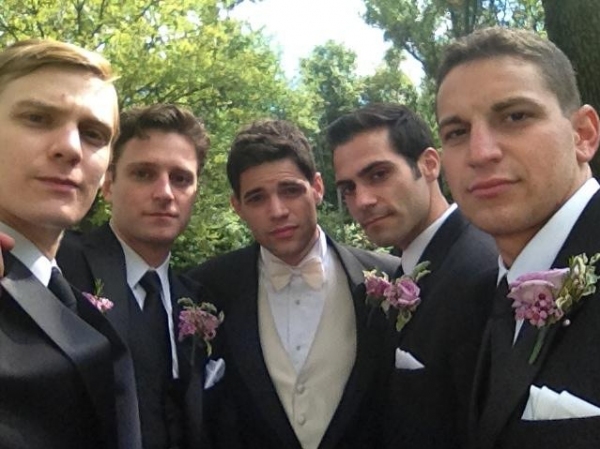 Photo Flash: Saturday Intermission Pics, Sept 8 - NEWSIES' Jeremy Jordan Gets Married, Broadway Supports Obama and More! Image