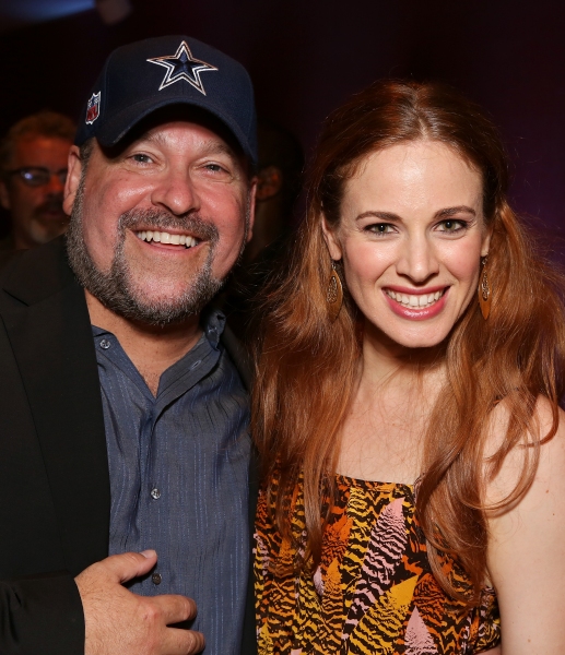 From left, Composer Frank Wildhorn and cast member Teal Wicks pose during the party f Photo