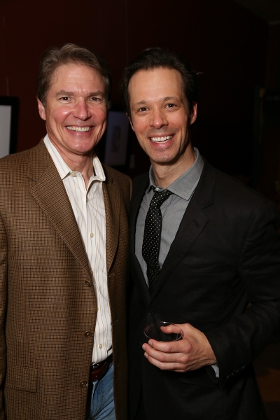  From left, Cast members Richard White and Laird Mackintosh pose during the party for Photo