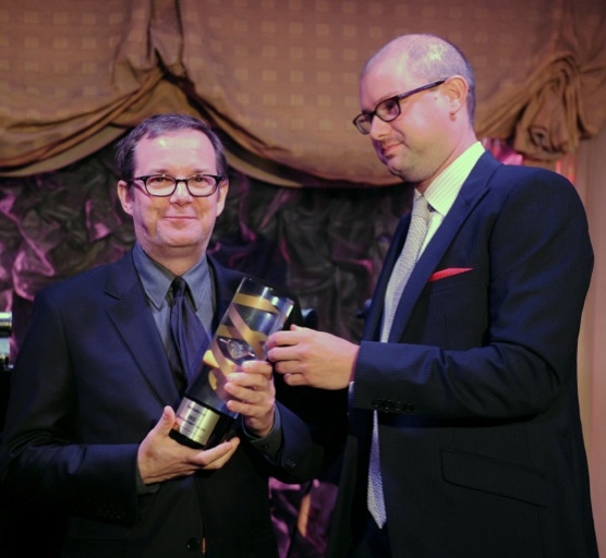  VH1 President Tom Calderone (L) accepts the 2012 Music Has PowerÃ‚Â�® Award from Photo