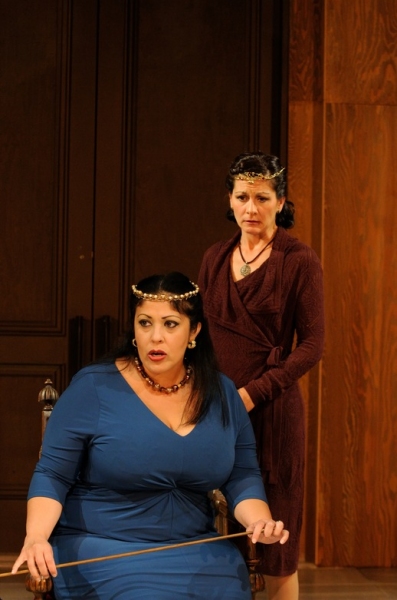  DTC resident actor Christie Vela as Goneril and Angela Brazil as Regan Photo