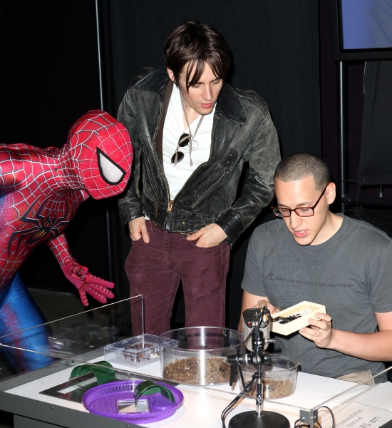Reeve Carney visits with Emerson Nunez  of  'Spiders Alive!' Photo