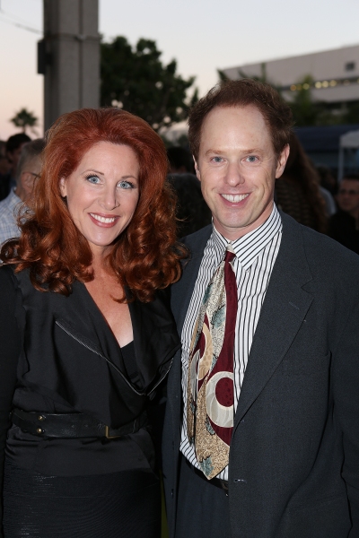 From left, Jenna DeAngeles and actor Raphael Sbarge pose during the arrivals for the  Photo