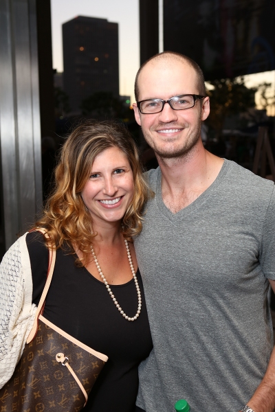 From left, Laura Smolowe and actor Adam O'Byrne pose during the arrivals for the open Photo