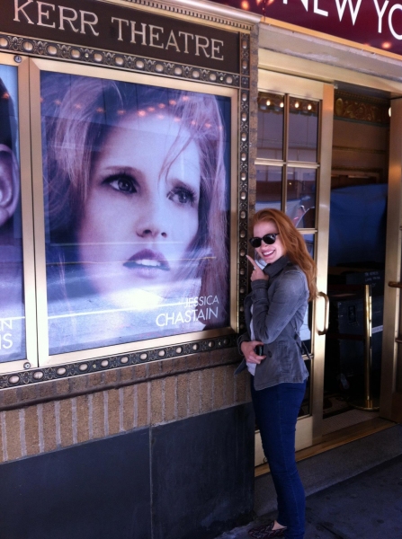 Photo Flash: THE HEIRESS' Jessica Chastain Poses Outside of Walter Kerr Theatre Image