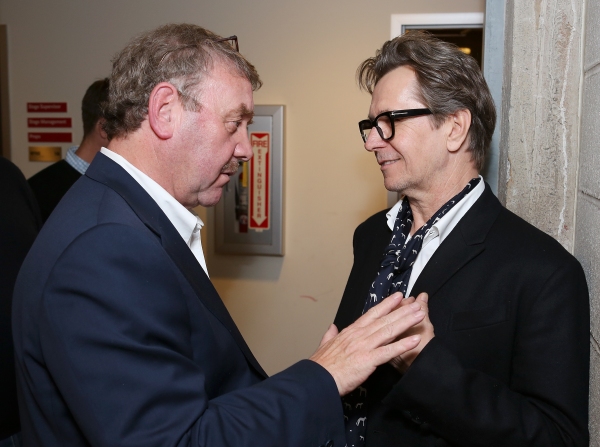 From left, director Michael Colgan and actor Gary Oldman talk backstage after the ope Photo