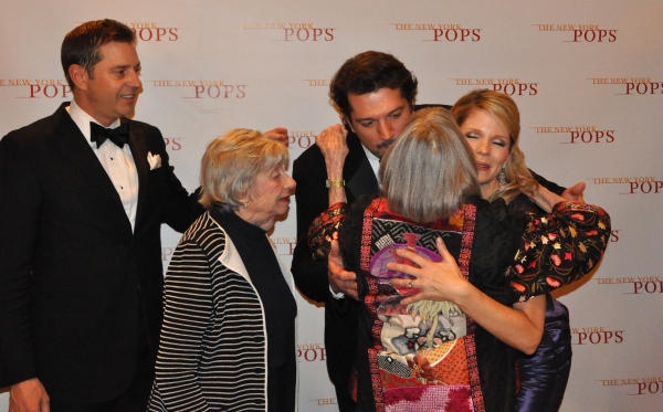 Steven Reineke, Paulo Szot and Kelli O'Hara greet Alice Hammerstein and Mary Rodgers Photo