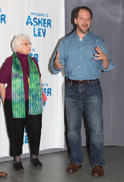 Chaim Potok's widow Adena Potok and Playwright Aaron Posner  Photo