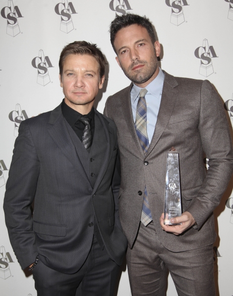 From left, actors Jeremy Renner and Ben Affleck, Career Achievement Award winner, pos Photo