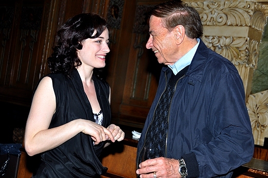 Richard M. Sherman meets with Laura Michelle Kelly after a 2010 performance Photo