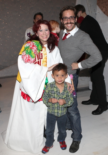 Kirsten Wyatt & Eric Sciotto recipient for 'The Mystery of Edwin Drood' with his son  Photo