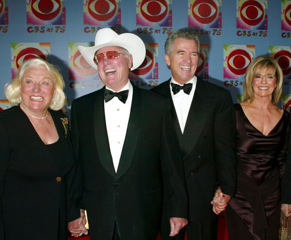 Larry Hagman with his wife, Patrick Duffy and Linda Grey ( DALLAS ) Attending CBS AT  Photo