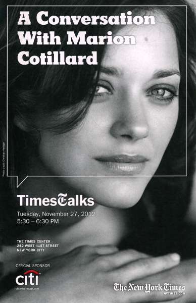 Photo Coverage: Marion Cotillard Visits TIMESTALKS! Image