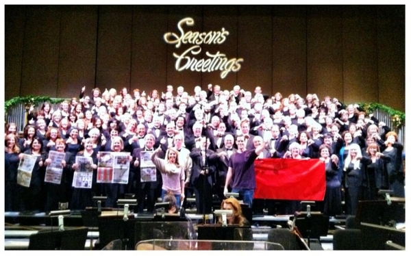 Photo Flash: Saturday Intermission Pics, Dec 1 - ANNIE's Lilla Crawford is 'Lincoln', Broadway Casts Show Solidarity and More!  Image