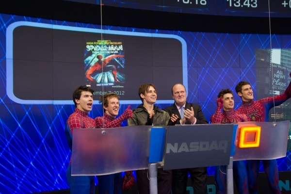 Photo Flash: Reeve Carney and SPIDER-MAN Cast Ring NASDAQ Bell! Image