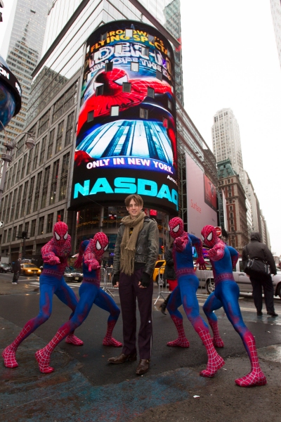 Photo Flash: Reeve Carney and SPIDER-MAN Cast Ring NASDAQ Bell! Image