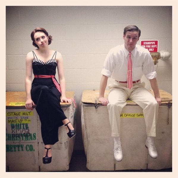 Photo Flash: Saturday Intermission Pics, Dec 8, Part 2 - SCANDALOUS Says Farewell, EVITA's Secret Santa, Elves on Shelves, and More! Image