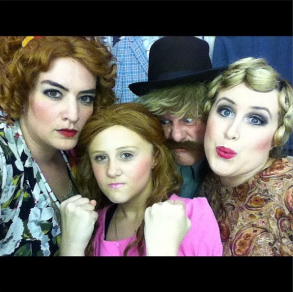 Photo Flash: Saturday Intermission Pics, Dec 8, Part 2 - SCANDALOUS Says Farewell, EVITA's Secret Santa, Elves on Shelves, and More! Image