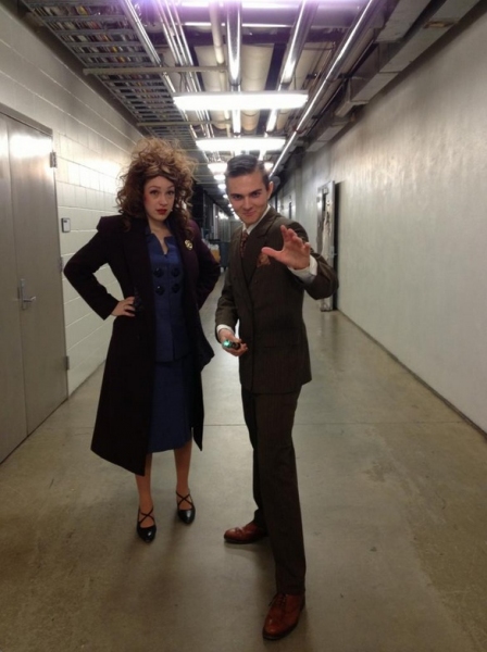 Photo Flash: Saturday Intermission Pics, Dec 8, Part 2 - SCANDALOUS Says Farewell, EVITA's Secret Santa, Elves on Shelves, and More! Image