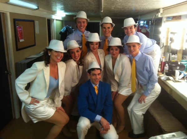 Photo Flash: Saturday Intermission Pics, Dec 8, Part 2 - SCANDALOUS Says Farewell, EVITA's Secret Santa, Elves on Shelves, and More! Image